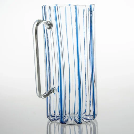 Serlio Loos Blue Stripe Glass Pitcher