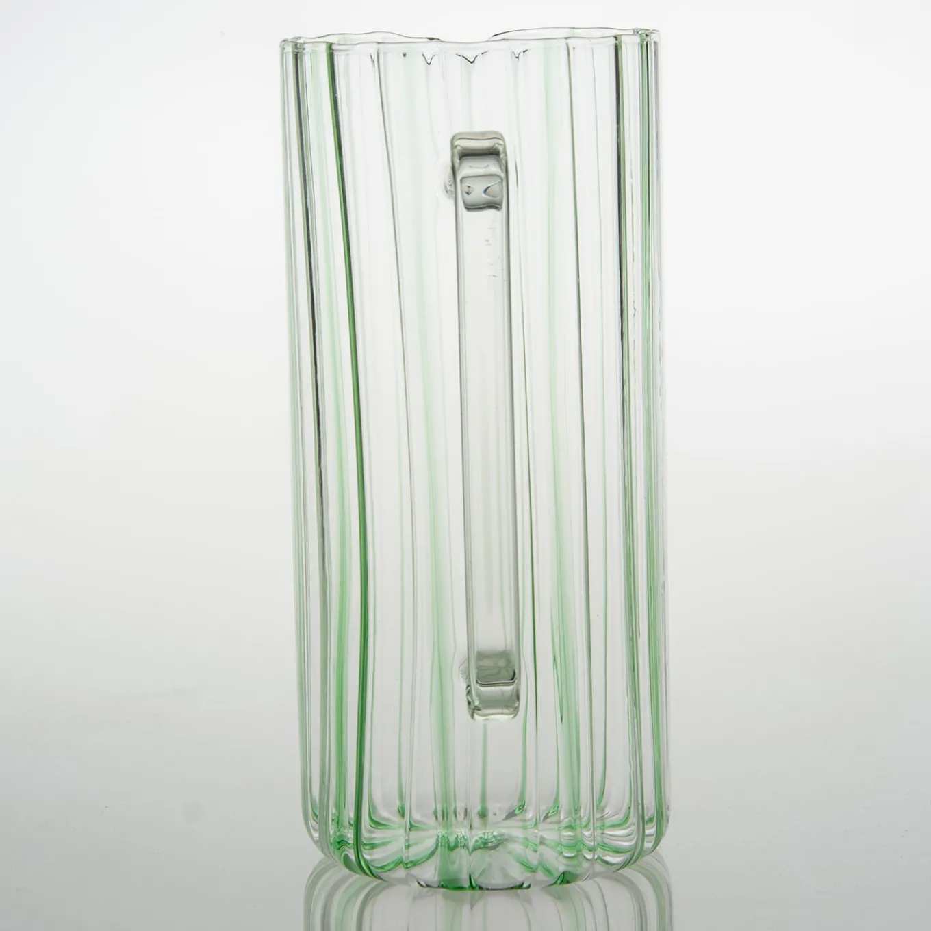 Serlio Loos Green Stripe Glass Pitcher