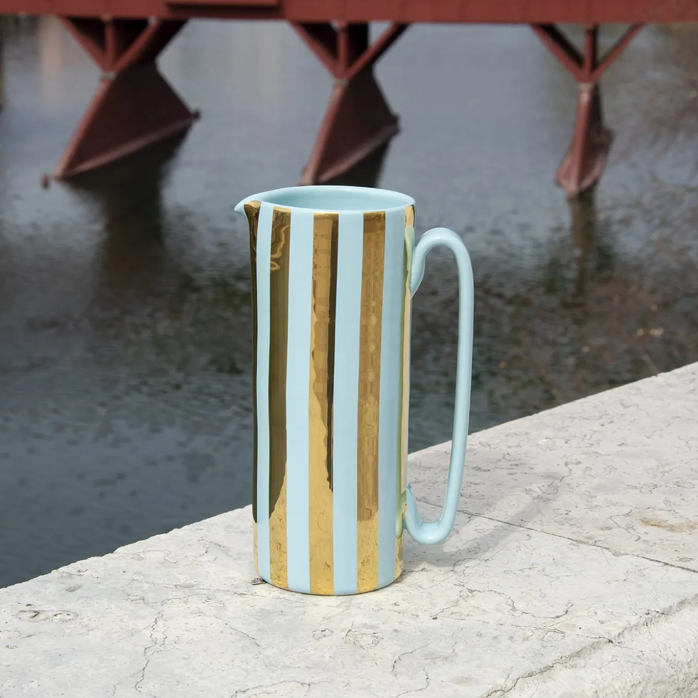 Serlio Mercante Gold 24K & Blue Carafe