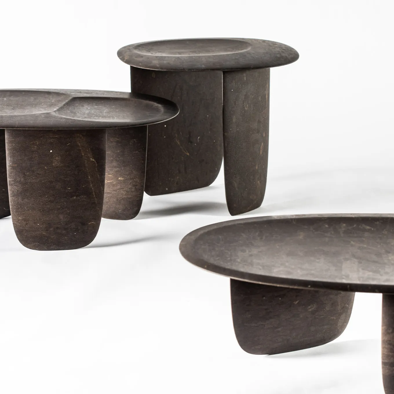 Sesi A Brown Low Coffee Table in Pietra Pece by Martinelli Venezia Studio