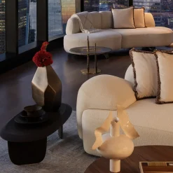 Sesi A Brown Low Coffee Table in Pietra Pece by Martinelli Venezia Studio