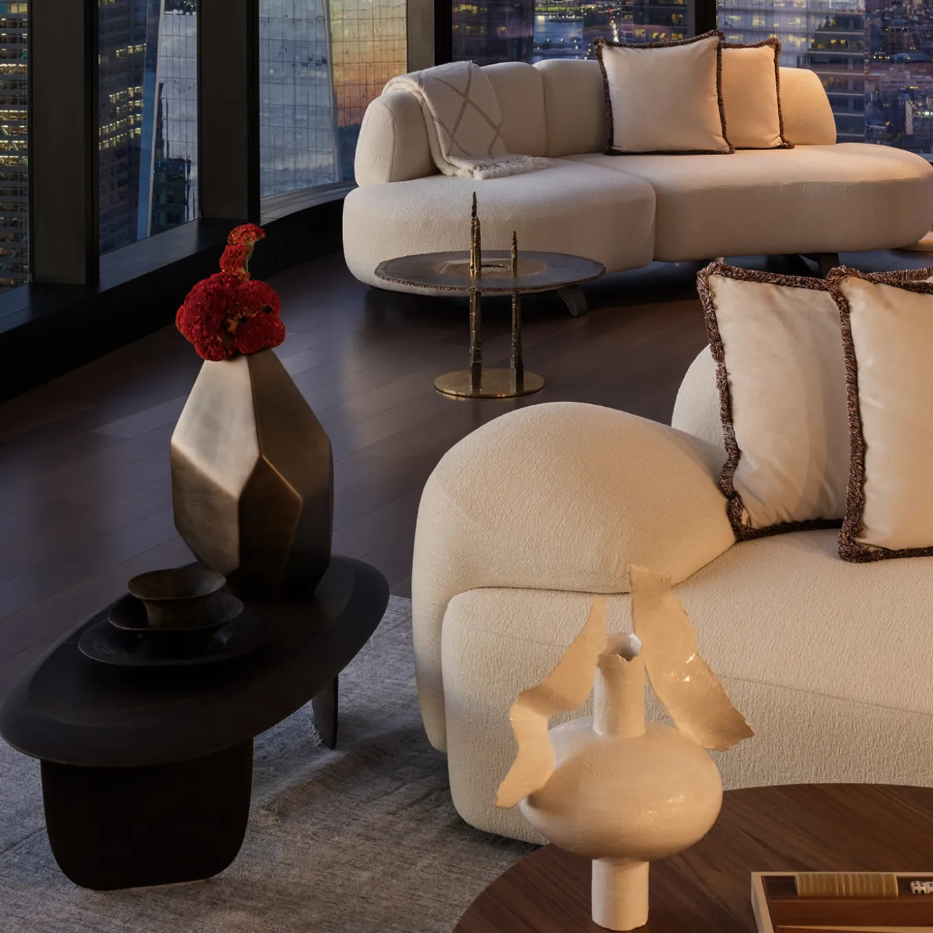 Sesi A Brown Low Coffee Table in Pietra Pece by Martinelli Venezia Studio