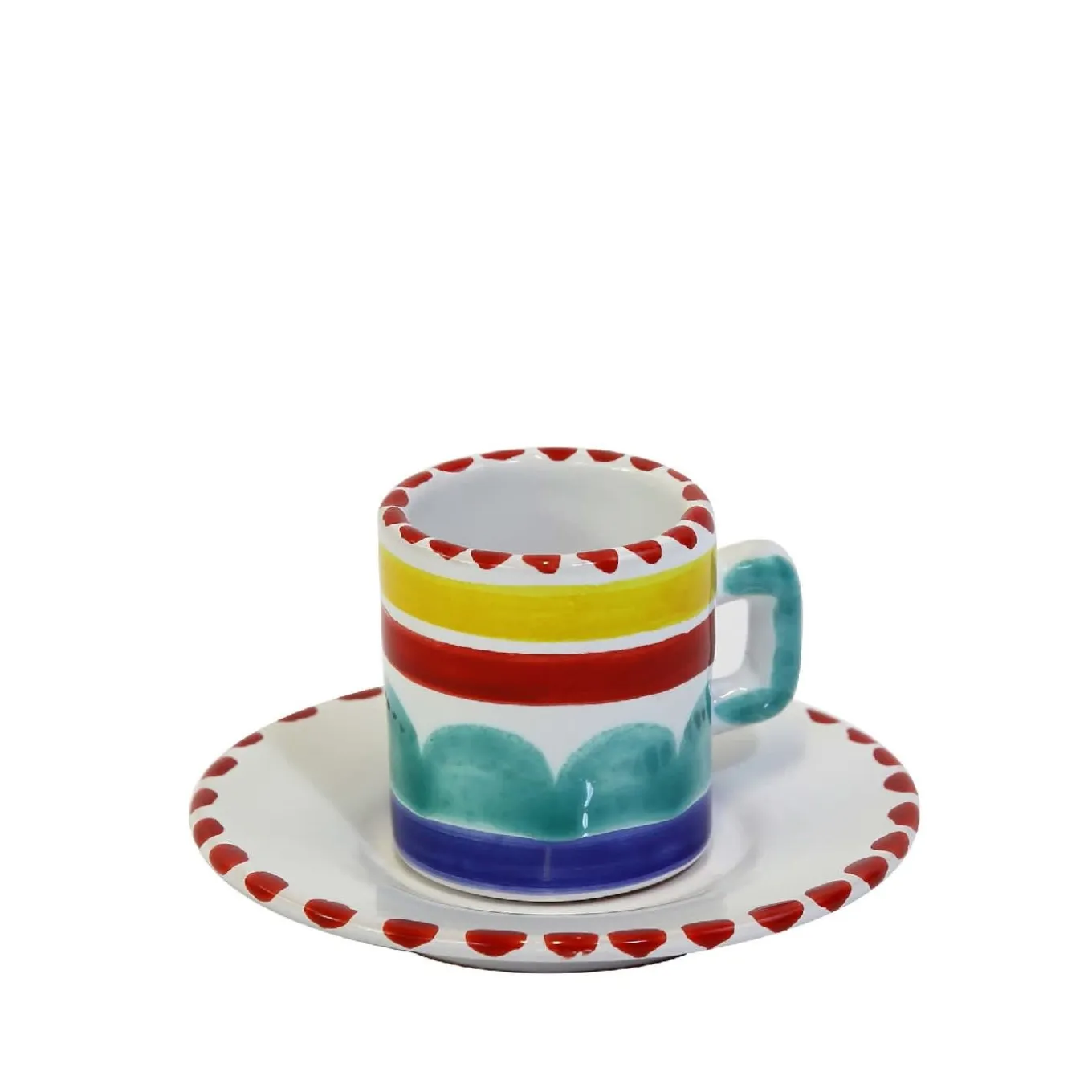 Set of 4 Alicudi Espresso Cups and Saucers