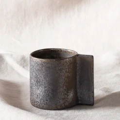 Set of 2 Antique Bronze Glaze Solid Mugs