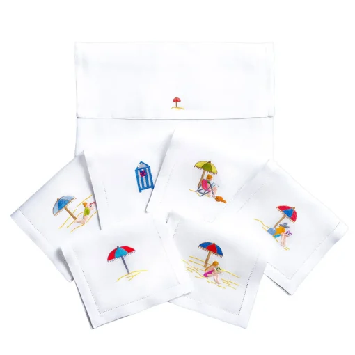 Set of 6 Beach Linen Drink Placemats