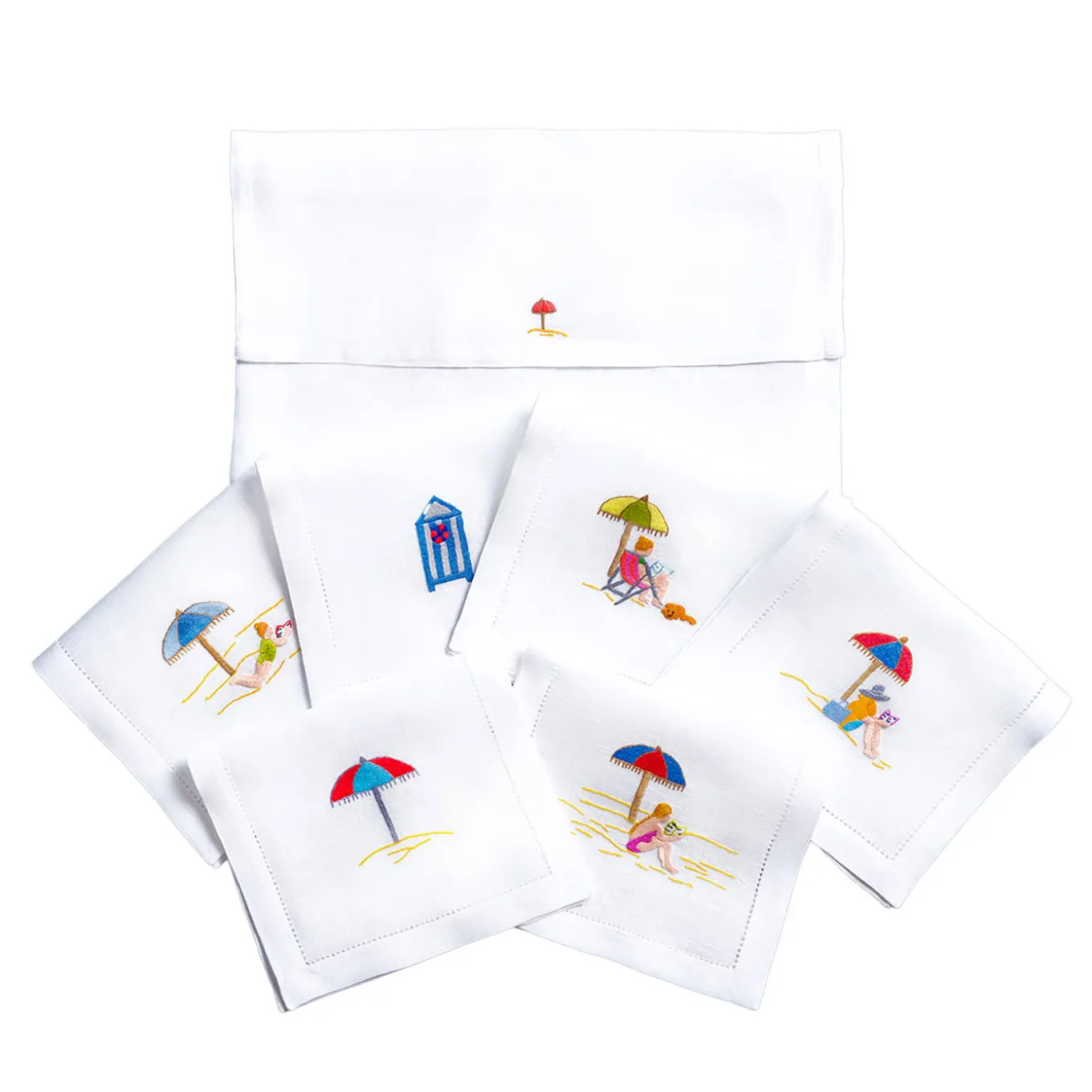 Set of 6 Beach Linen Drink Placemats