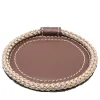 Set of 6 Beige Round Coasters