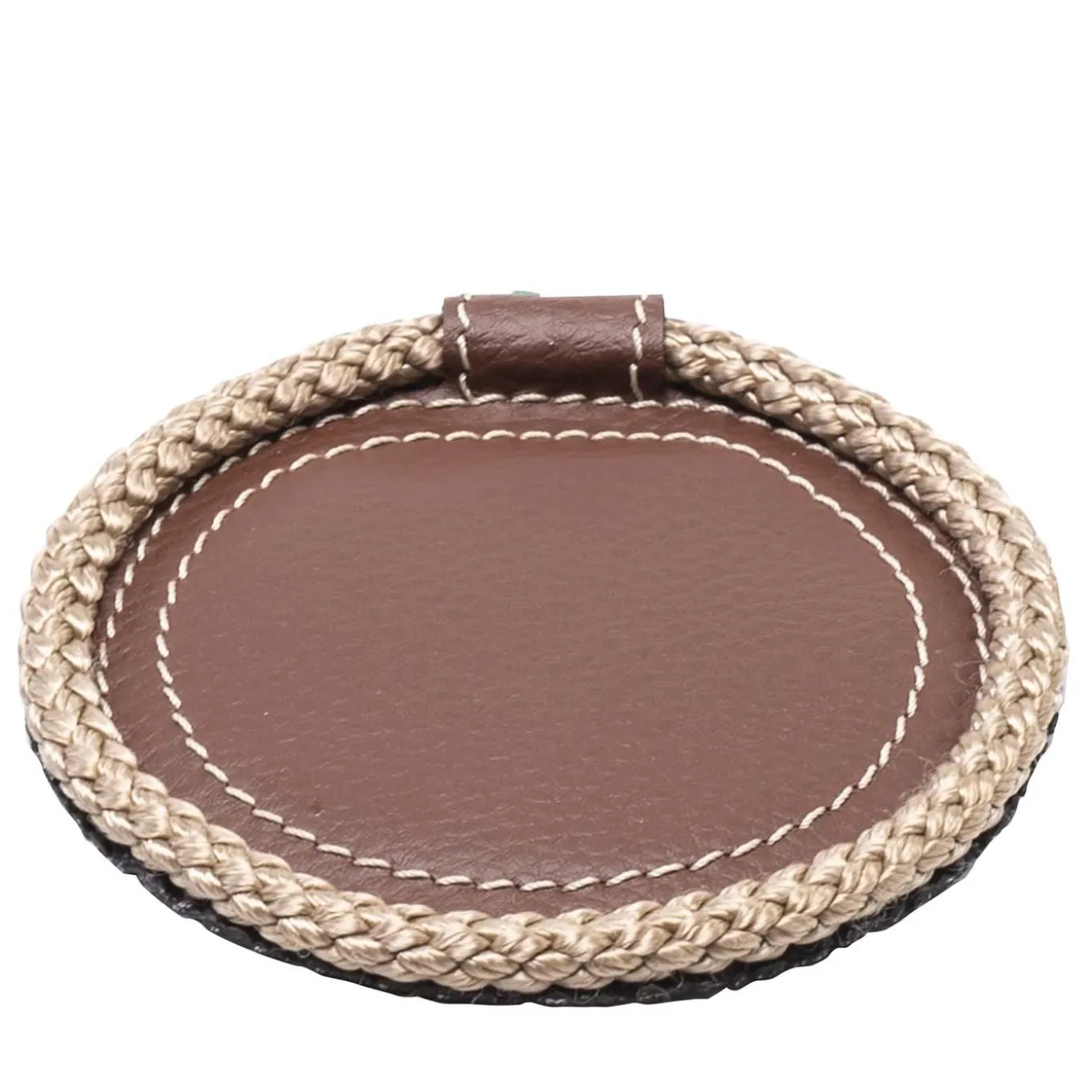 Set of 6 Beige Round Coasters