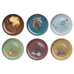 Set of 6 Birds of Paradise Dinner Plates