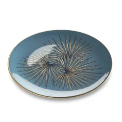 Set of 6 Birds of Paradise Gold Dessert Plates