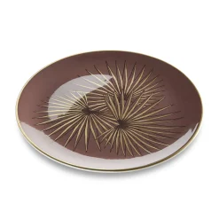 Set of 6 Birds of Paradise Gold Dessert Plates