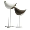 Set of 2 Black and White Birds Sculpture by Aldo Londi