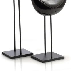 Set of 2 Black Birds Sculpture by Aldo Londi