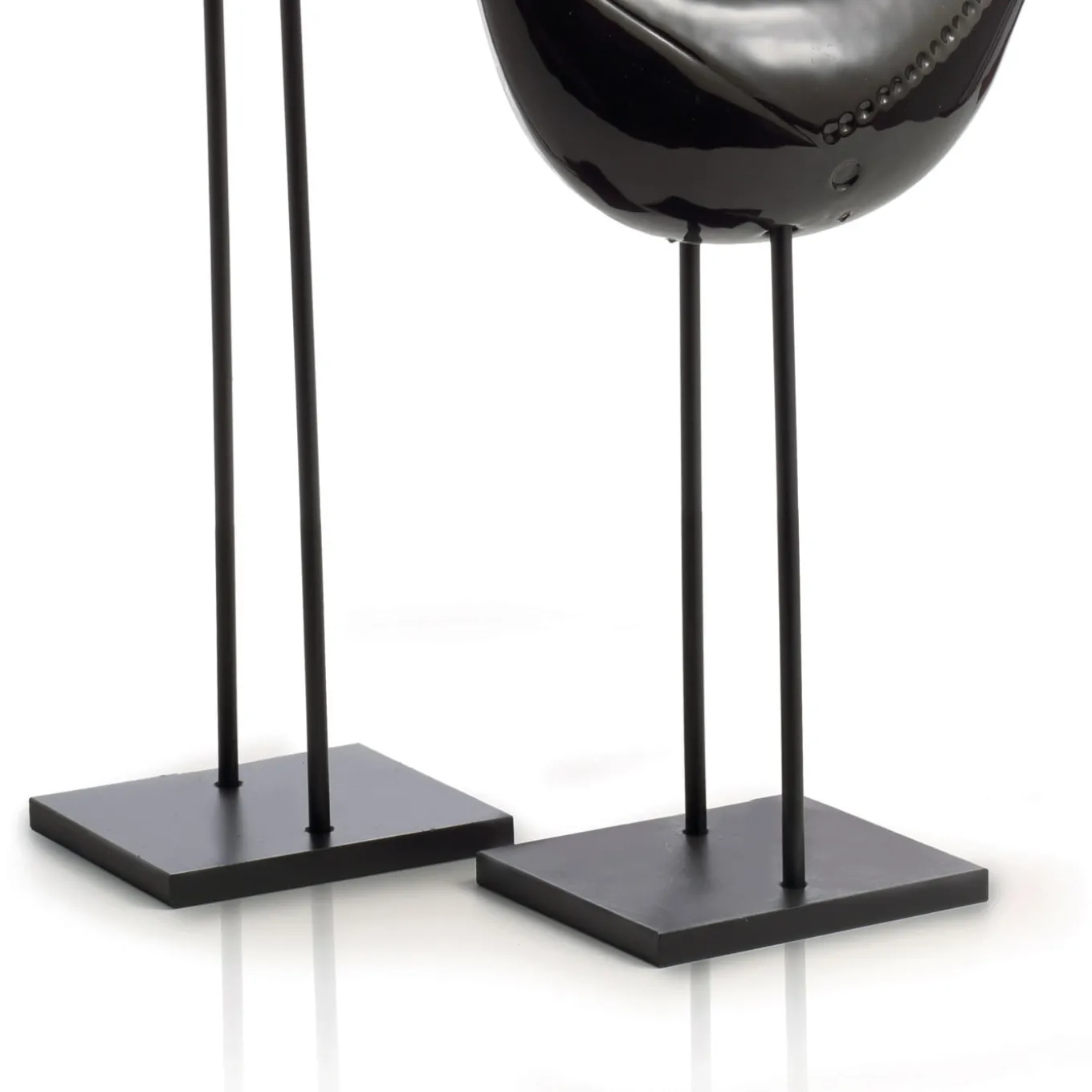 Set of 2 Black Birds Sculpture by Aldo Londi