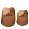 Set of 2 Bloom Leather Light Brown Basket by Viola Tonucci