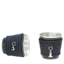 Set of 6 Blue Aluminum Plastic Cup Holders