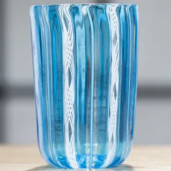 Set of 6 Blue Filigree Glasses