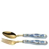 SET OF 2 BLUE ROSES DESSERT CUTLERY