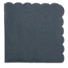 Set Of 4 Blue Scalloped Napkins