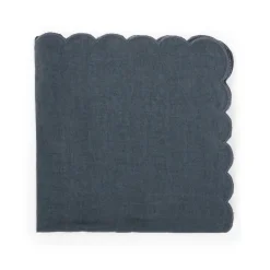 Set Of 4 Blue Scalloped Napkins