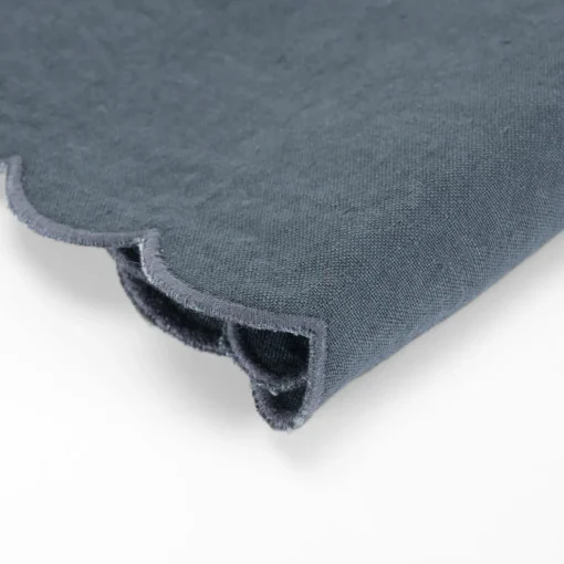Set Of 4 Blue Scalloped Napkins