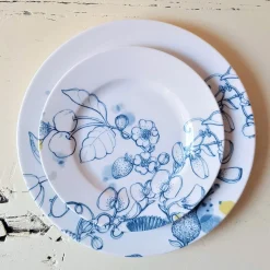 set of 2 Blue Summer bread plates #2
