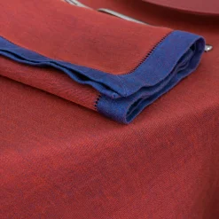 Set of 4 Boboli Marsala-Red & Blue Napkins