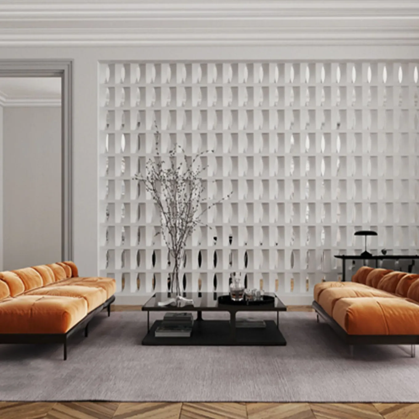 Set of 15 Brasilia White Plaster Screenblock