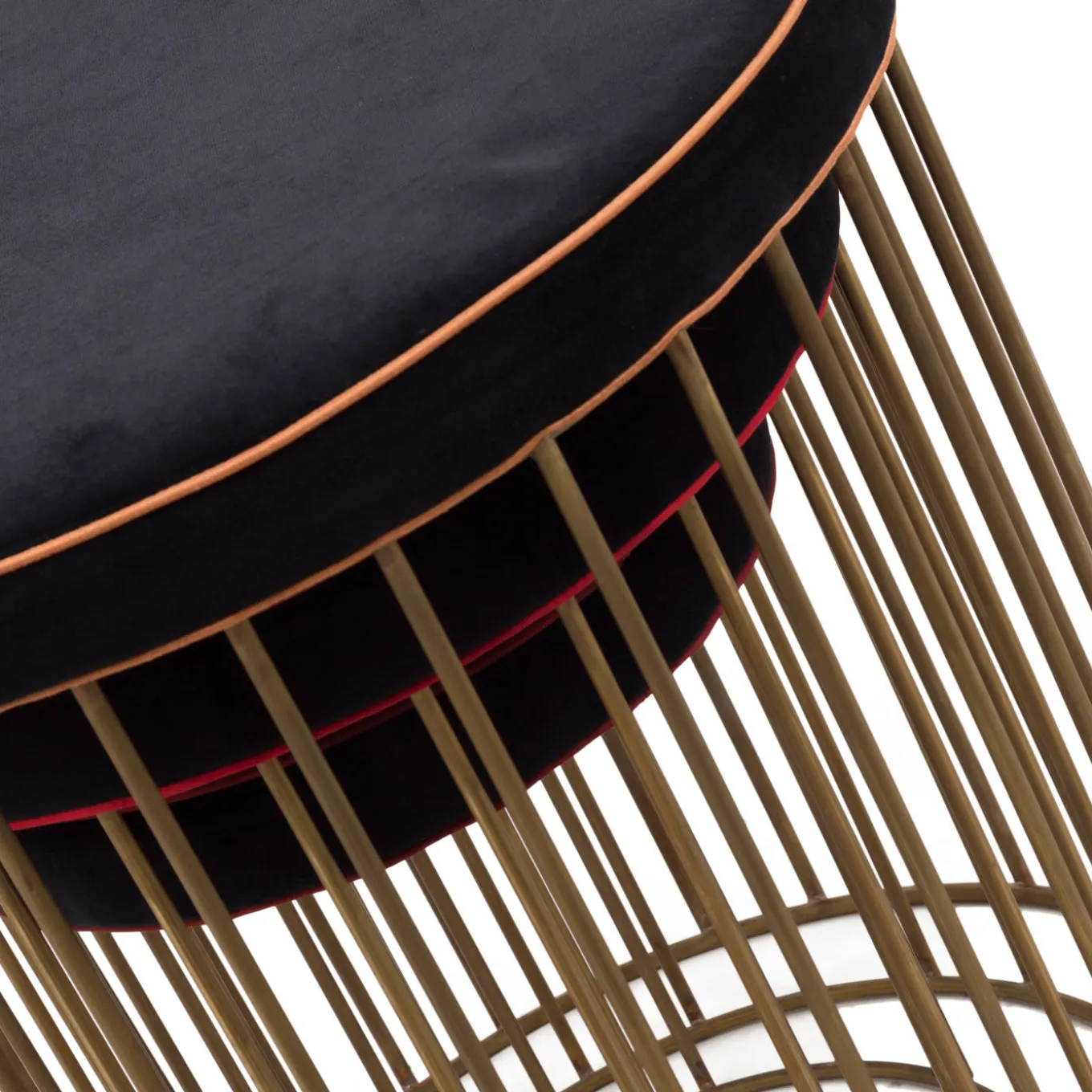 Set of 3 Brass Cage Stools