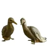Set of 2 Brass Duck Sculptures