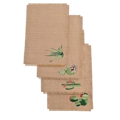 Set of 4 Cactus Raphia Effect Tissue Placemats