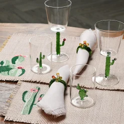 Set of 4 Cactus Raphia Effect Tissue Placemats