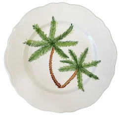 Set of 6 Ceramic Palm Trees Everywhere Dining Plates #1