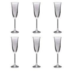 Set of 6 Champagne Flutes with Monogram