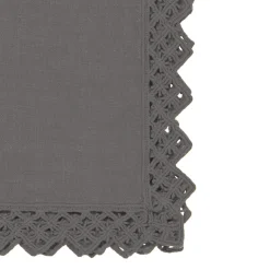 Set of 4 Charcoal Napkins with Sicilian Lace
