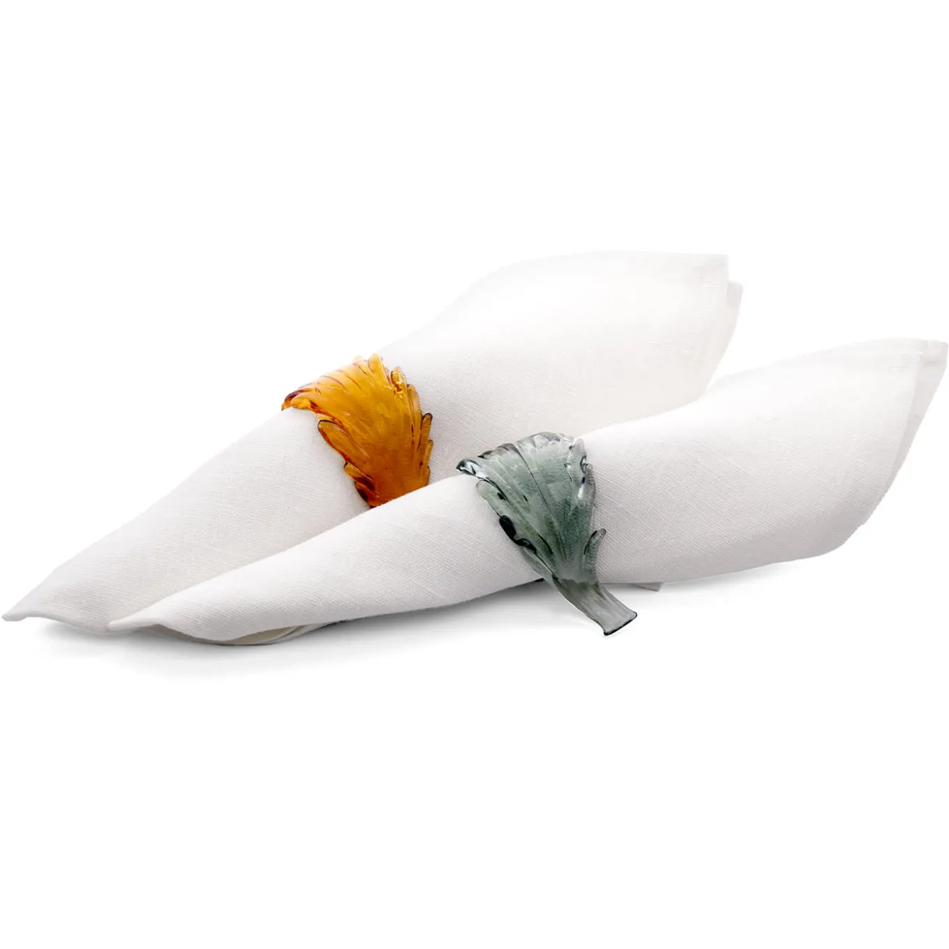 Set of 6 colored leaves Napking rings