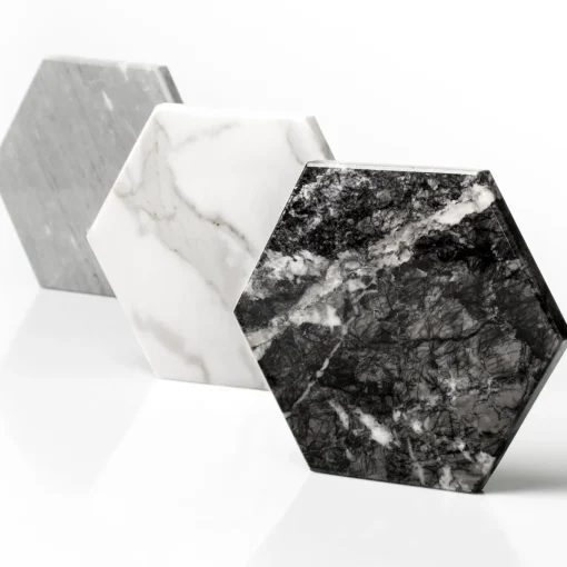 Set of 2 Convivio Coasters in Grigio Carnico Marble