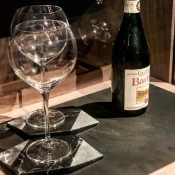 Set of 2 Convivio Diamond Black Coaster