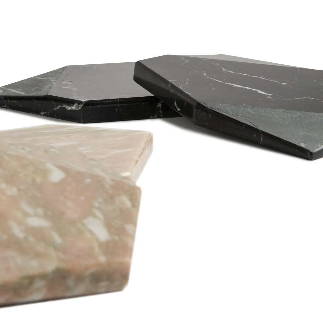 Set of 2 Convivio Diamond Black Coaster