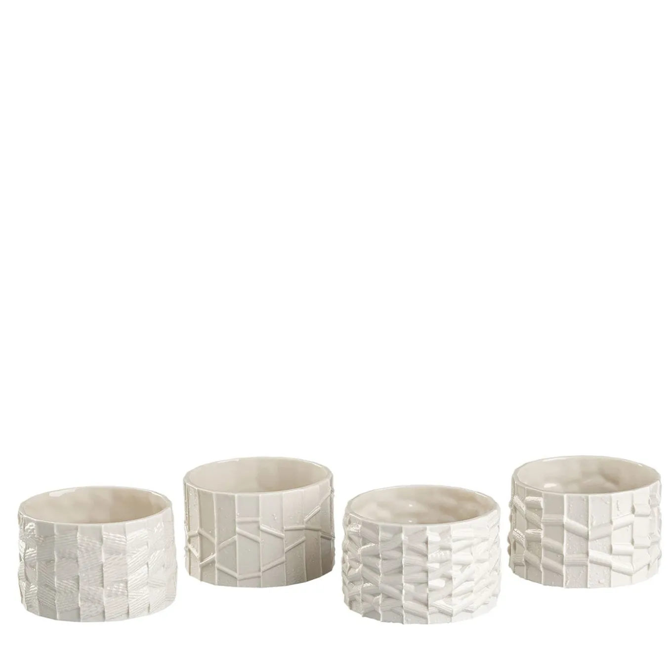 Set of 4 Coppette White Porcelain Bowls