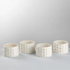 Set of 4 Coppette White Porcelain Bowls