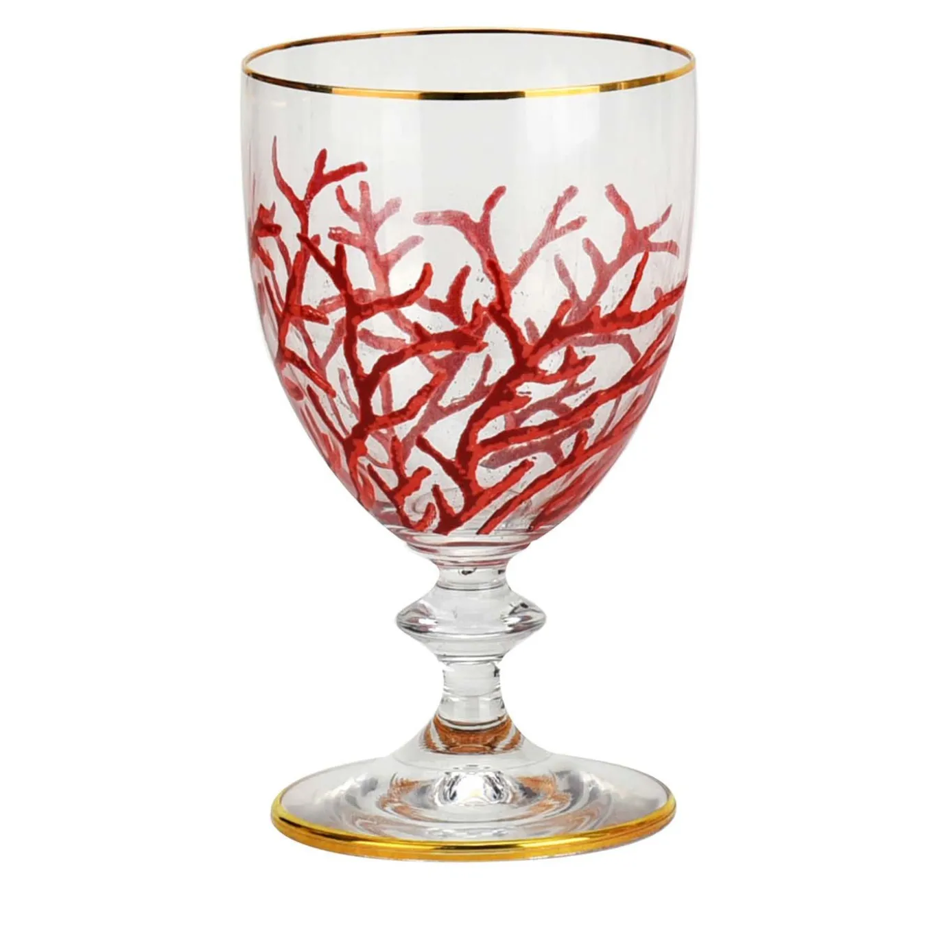 Set of 6 Coral Wine Glasses
