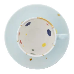 Set of 2 Crystal Coffee Cups and saucers