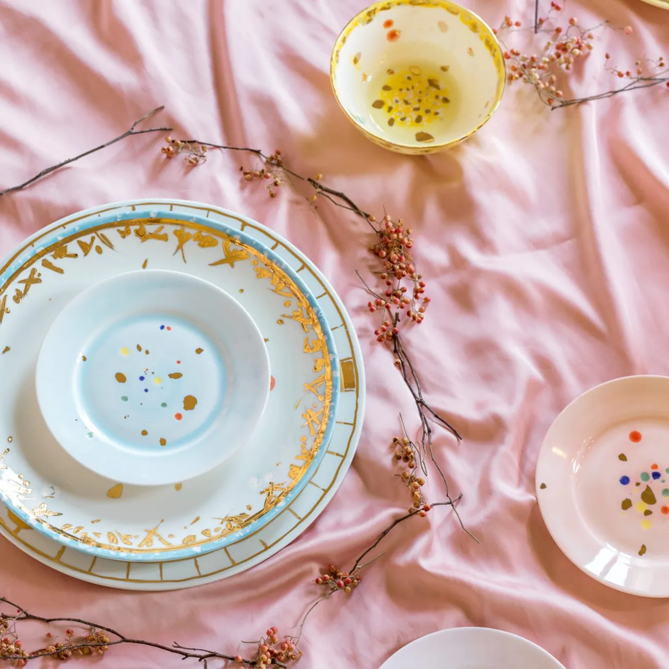 Set Of 2 Crystal Rim Bread Plates