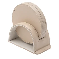 Set of 6 Dalì Soft Capuccino Beige and Luna White Round Coasters