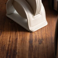 Set of 6 Dalì Soft Capuccino Beige and Luna White Round Coasters
