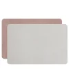 Set of 2 Double-sided Ash Rose And Oyster Leather Placemats