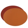 Set of 2 Double-sided Bordeaux And Cognac Leather Placemats