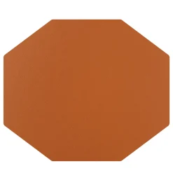 Set of 2 Double-sided Cognac And Bordeaux Leather Placemats #1