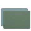 Set of 2 Double-sided Eucalyptus Sky Blue Leather Placemats #1